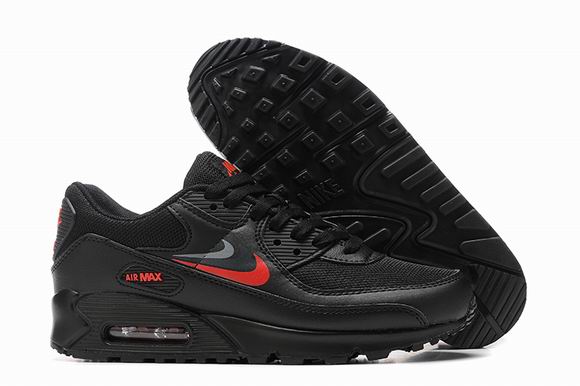 Cheap Nike Air Max 90 Men's Shoes Black Red-90 - Click Image to Close
